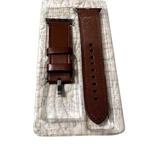 Leather Replacement Watch Band 45mm 44mm Brown Strap/Smart / Traditional Watches - Picture 3 of 7